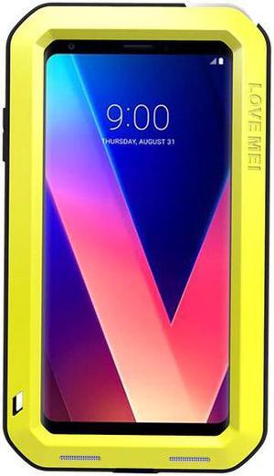 Love Mei Armor Metal Case For LG V35 ThinQ Cover Powerful Aluminum Shockproof Life Waterproof Case For LG V35 ThinQ Case (Yellow)