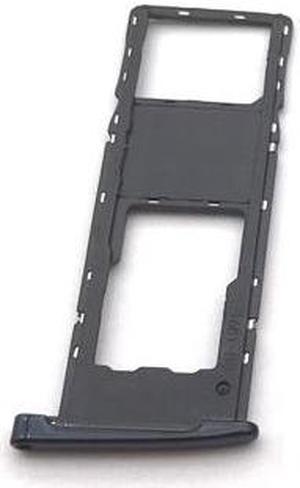 SIM Card Slot Holder For Motorola Moto G6 Play Micro SD Card Slot Tray Socket Adapter Replacement - Dual sim Black