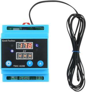 AC 100-240V Water-drop Shape Probe Digital Temperature Controller Guide Rail One Way Thermostat Thermoregulator Temperature Instruments with Alarm Func