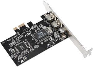 PCI-E 3 Ports 1394a 1394b Firewire Expansion Card PCI-Express Controller Card (2 * 6 Pin + 1 * 4 Pin) for Desktop PC