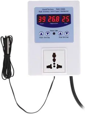 10A Digital Intelligent Temperature Controller Pre-wired thermal regulator with Sensor Thermostat Heating Cooling Control Switch