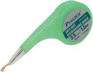 Pro'sKit DP-033E Anti-hot Desoldering wick solder wire for soldering iron tool Tin wire 1.5m length 3.5mm