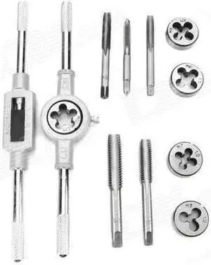 WLXY WL-6512 Professional 12-in-1 Tap & Die Tools Set - Black + Silver