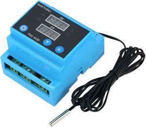 DC 12V Waterproof Probe Digital Temperature Controller Guide Rail One Way Thermostat Thermoregulator Temperature Instruments with Alarm Func