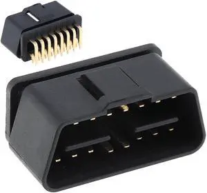 OBD-II 90 Degrees 16 Pin Male Connector Wire Sockets Connector Plug with Gold Plating Pin
