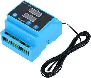 DC 12V Water-drop Shape Probe Digital Temperature Controller Guide Rail One Way Thermostat Thermoregulator Temperature Instruments with Alarm Func