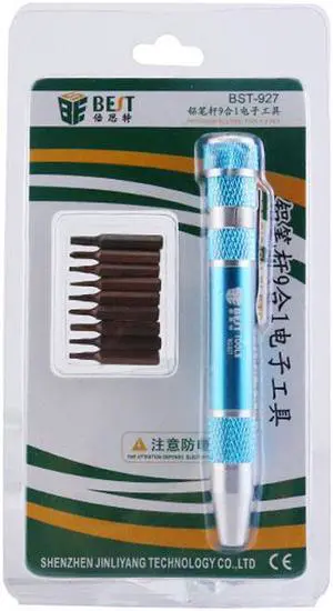 BST-927 9 in 1 Mini Screwdriver Pen Set Aluminum Alloy Handle S2 Screw Bits BST-927 9 in 1 Mini Screwdriver Pen Set Aluminum Alloy Handle S2 Screw Bits