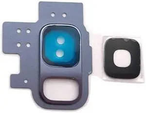 Back Main Camera Glass Lens Cover With Frame Holder For Samsung Galaxy S9 Replacement Parts (Gray)