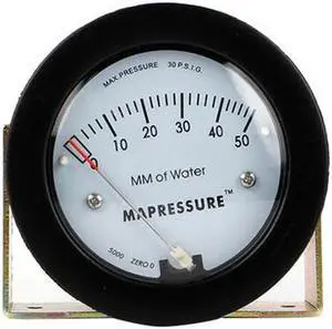 ELECALL Hot Sale TE5000 0-50mm Air Differential Pressure Gauge Mini Size Easy To Mounting Pointer Rated Pressure -68 ~ 103KPa