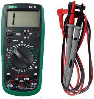 ELECALL EM15C 2000 Counts Multimeter Plastic Shell LCD Display AC/ DC Testing Auto Power Off Digital Multimeter