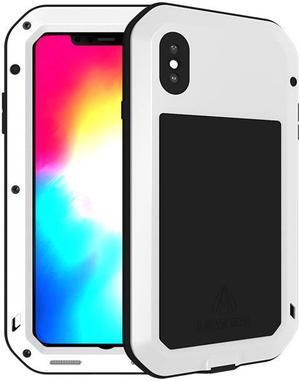 Love Mei Powerful Case For iPhone Xs Max Premium Waterproof Shockproof Aluminum Case Cover for iPhone Xs Max (White)