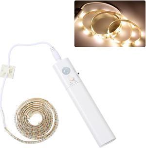 1M 60 LEDs Sensitive PIR Motion Sensor Strip Light with Remote Control - Warm White