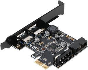 PCI-E to USB 3.0 2-Port PCI Express Card Mini PCI-E USB 3.0 Hub Controller Adapter with Internal USB 3.0 19-Pin Connector