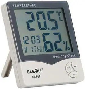 ELECALL EC807 High Accuracy Electronic Temperature Humidity Meter Thermometer Hygrometer With Clock Calendar