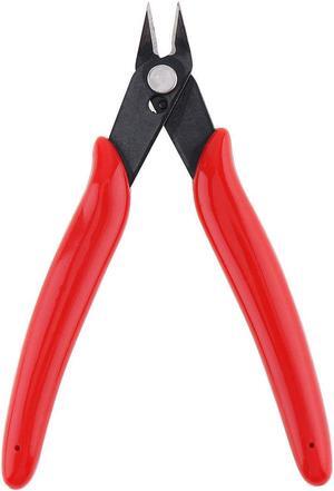 Multifunctional High-carbon Steel Diagonal Pliers Electronic Cutting Pliers with Rubber Handle for Copper Wire / Plastic Burr Edge - Red