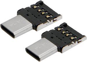 Ultra Mini Type C USB C To USB 2.0 OTG Adapter For Cell Phone Tablet amp USB Cable amp Flash Disk - 2PCS