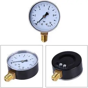 TS-60-10bar/0-10bar 1/4'' NPT Dial Display Pressure Gauge Measuring Manometer