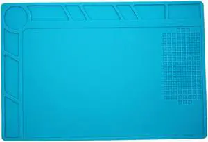 340mm x 230mm Working Mat Blue Heat Resisting Silicone Repair Mat S-120 for Fix Soldering Station with Scale Rule