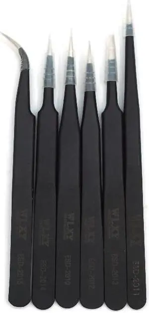 Stainless Steel Tweezers Set Precision Anti Static Tweezers for BGA Work Repair Tools Kit ESD-10,11,12,13,14,15