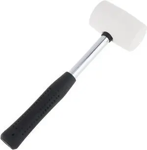 470g Non-elastic White Rubber Hammer Mounting hammer with Round Head and Non-slip Handle DIY Hand Tool