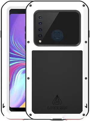 Love Mei Aluminum Metal Armor For Samsung Galaxy A9/A9s Shockproof Dirtproof Full Body Heavy Duty Case For Samsung Galaxy A9/A9s Cover (White)