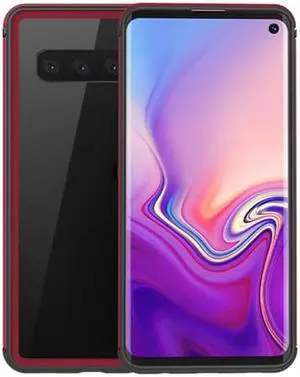 Silicone Case Soft Bumper PC Hybrid Shockproof Shadow Series Case for Samsung Galaxy S10 (Red)