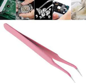 120mm Stainless Steel Tweezer Anti-static Curved Tip Forceps Precision Soldering Electronic Tweezers Tool