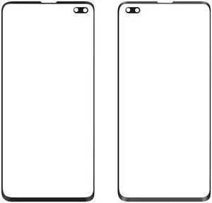 Front Glass Lens For Samsung S10 Plus LCD display outer touch panel screen glass replacement (Black)