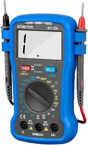 Digital Multimeter BT-39L Auto Range Tester Ac/ Ac 6000 Counts True Rms Ncv Ohm Transistor Tester