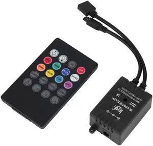LED Music IR Controller 12V 2A 20 Keys IR Remote Controllers for 3528 5050 RGB LED Strip Lights Mini Controller