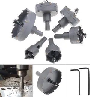 6 pcs Set Stainless Steel HSS Hole Saw Tool Kit Carbide Tip TCT Core Drill Bits Hole Saw for Metal / Alloy / Stainless Steel / Cutter / Power Tool