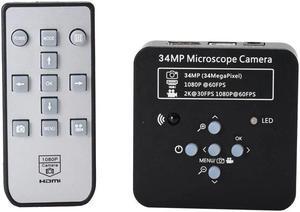 34MP Full HD Industrial Electronic Digital Video Microscope Camera for Phone CPU PCB Repairing with Remote Control - Black