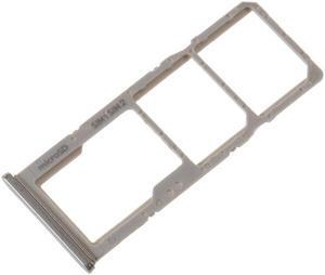Dual SIM Tray Micro SD Card Tray Holder Slot Replacement For Samsung Galaxy A50 A505 / A30 A305 (Silver)