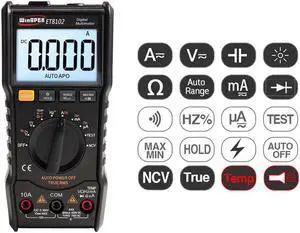 WinAPEX ET8102 Professional Digital Multimeter 6000 Counts NCV Auto Range AC/DC Voltage Meter Temperature Tester Back light