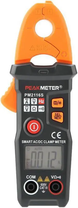 PEAKMETER PM2116S Clamp Multimeter Mini Non-contact DC/AC 10mA-100A Digital Current Meter Multimeter Measuring Tool 600V