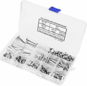 180pcs M5 Rivets Blind Rivet Flat Head Book Album Screw Set DIY Craftmaking Cross Rivets Fastener 2019