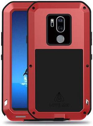 LOVE MEI Aluminum Metal Case For LG G7 Cover Powerful Armor Shockproof Life Waterproof Case For LG G7 (Red)