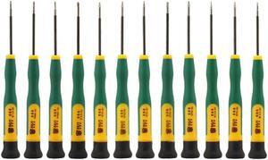BST-666 12 In 1 Torx T2,T3,T4,T5,T6,T8,Phillips PH00,PH000,Pentalobe 5-Point 0.8,1.2,Slotted 2.0,Y2.5 Precision Screwdrivers Set