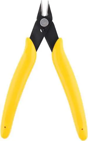Multifunctional High-carbon Steel Diagonal Pliers Electronic Cutting Pliers with Rubber Handle for Copper Wire / Plastic Burr Edge - Yellow