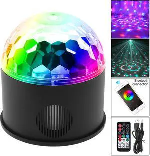 Bluetooth + Speaker 9W 9 Colors USB 5V LED Magic Ball Projector Stage Lights Support Wireless Phone Connection with Sound Control for Decoration / Car / Party