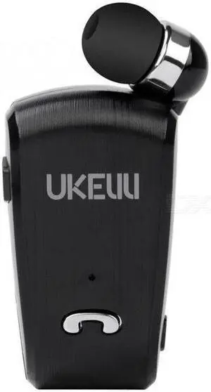 Retractable Wireless Bluetooth Earbud Headset with Built-in Microphone - Black