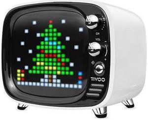 Divoom Tivoo Portable Bluetooth Speaker LED Clock Smart Alarm Clock Desktop with App Compatible for IOS Android Xiaomi (White)