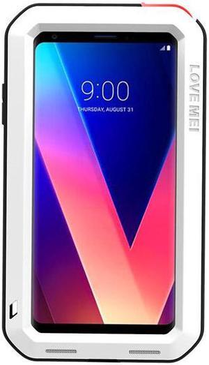Love Mei Armor Metal Case For LG V35 ThinQ Cover Powerful Aluminum Shockproof Life Waterproof Case For LG V35 ThinQ Case (White)