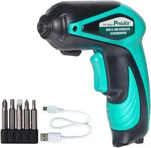 Pro’skit PT-1362U USB Li-ion Cordless Electric Screwdriver Electronics Repair Tool Set Power Tool Kit Household
