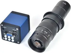 1080P 2.0MP 1/2.5" CMOS Industry Microscope Camera HDMI VGA Outputs & 180X Zoom C-MOUNT Lens PCB Lab