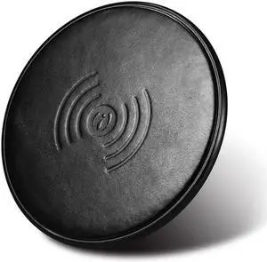 iCarer Qi Wireless Charger Real Genuine Leather Metal Original Thin Wireless Charging Pad for Nokia SONY Samsung LG Google - Black