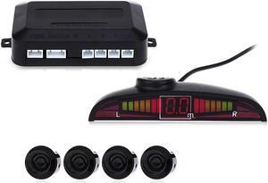 LED Display Car Alarm Voice Alarm Reverse Backup Radar System Buzzing Speech Sound Warning with 4 Parking Sensors