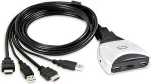 High quality 2 Port USB 2.0 HDMI 1.3 KVM Switch - SY-KVM31034 1.20 Meter Cable Length Supports Plug and Play
