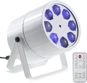 24W 8 Channels Mini 8 LEDs RGBW Pattern Stage Light 8 Patterns Effect Lamp Support DMX512 Sound Activation Auto Run IR Remote Control for Indoor KTV Party Club Disco Pub Bar Banquet School Show Weddin