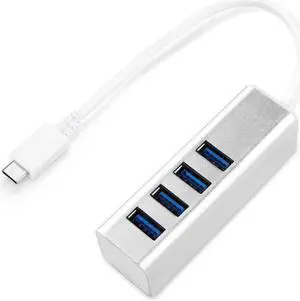 Type C to USB 3.1 4 Ports Hub Adapter For Chromebook The New MacBook 12 inch - Silver